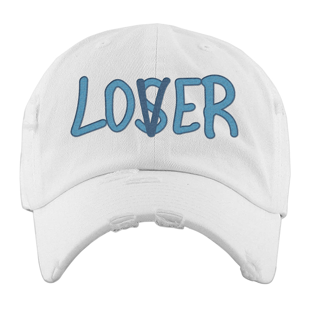 White Blue Jay High AF 1s Distressed Dad Hat | Lover, White