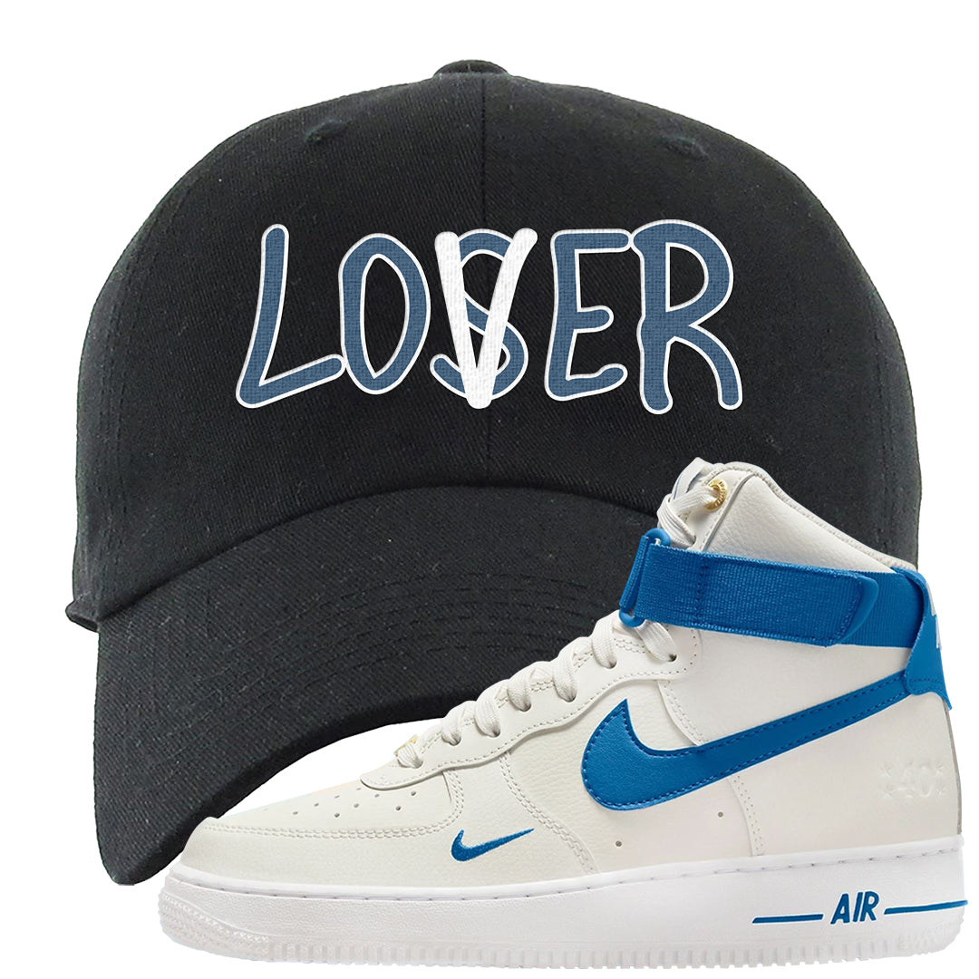 White Blue Jay High AF 1s Dad Hat | Lover, Black