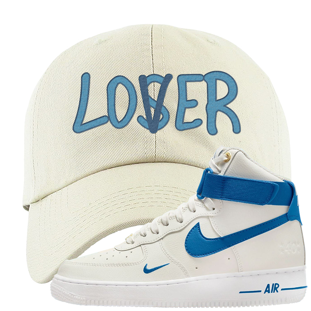 White Blue Jay High AF 1s Dad Hat | Lover, White