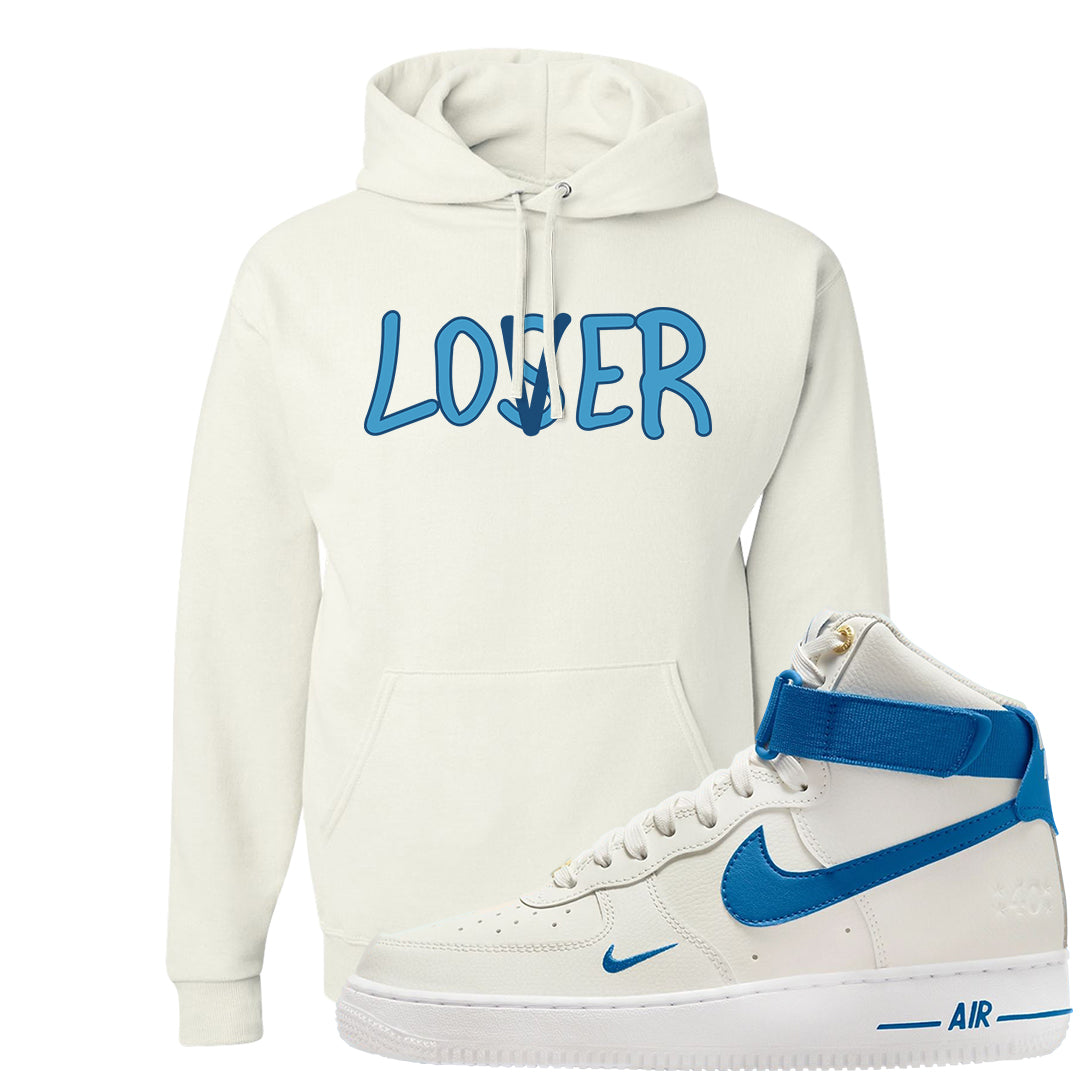 White Blue Jay High AF 1s Hoodie | Lover, White