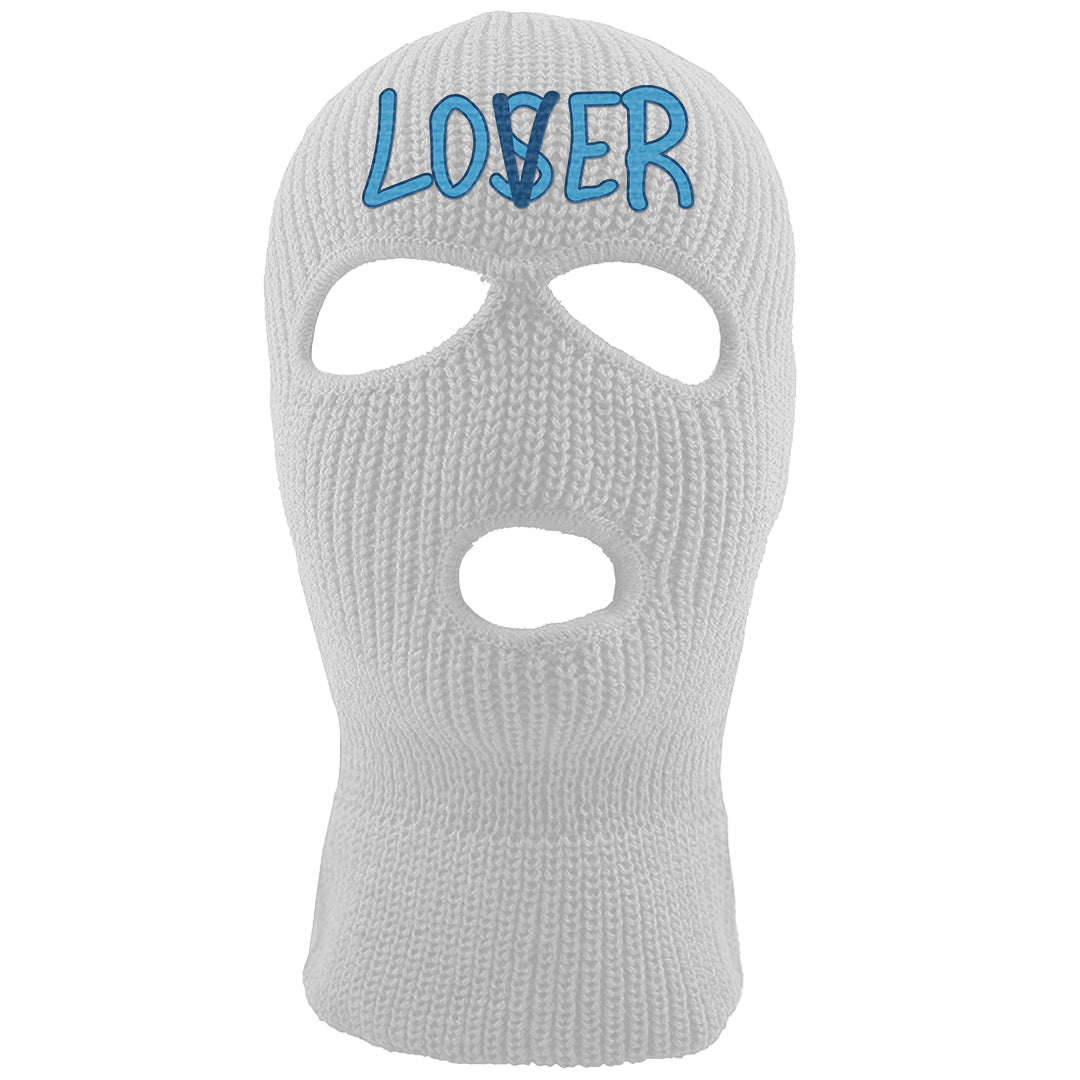 White Blue Jay High AF 1s Ski Mask | Lover, White