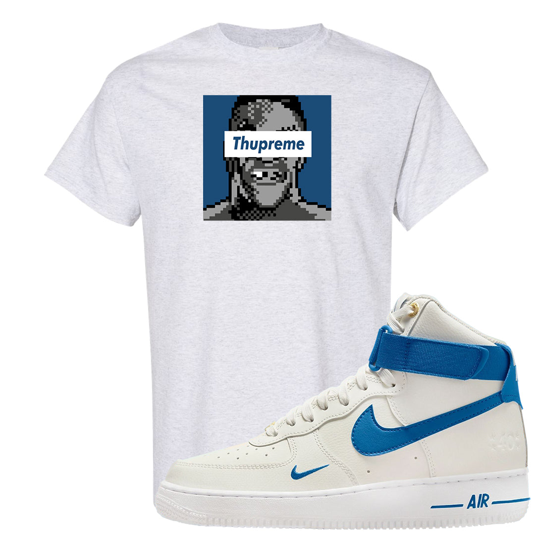 White Blue Jay High AF 1s T Shirt | Thupreme, Ash