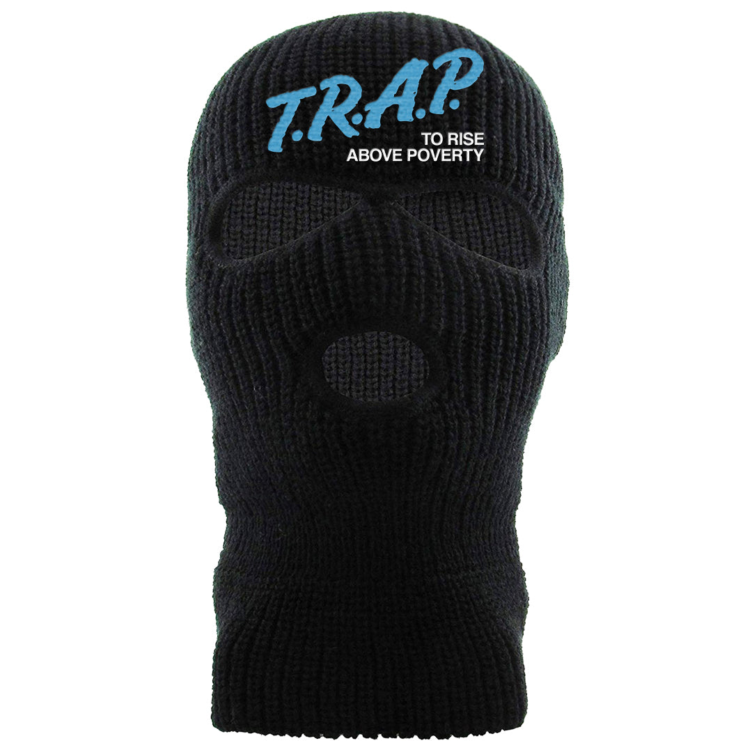 White Blue Jay High AF 1s Ski Mask | Trap To Rise Above Poverty, Black