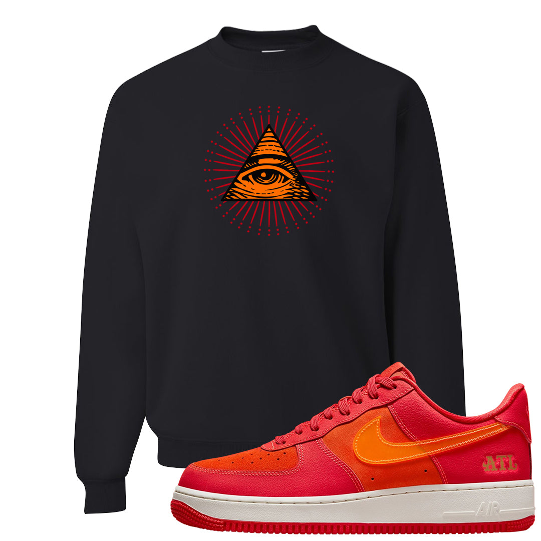 Atlanta Low AF 1s Crewneck Sweatshirt | All Seeing Eye, Black