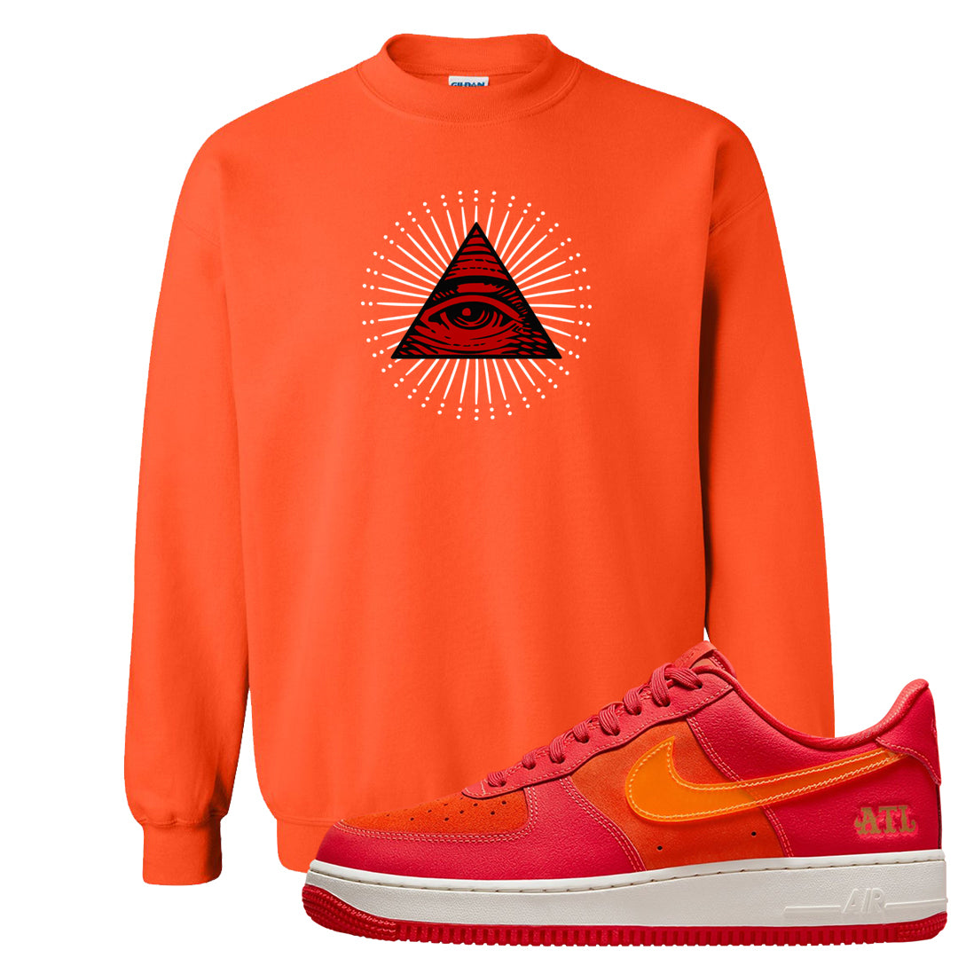 Atlanta Low AF 1s Crewneck Sweatshirt | All Seeing Eye, Orange