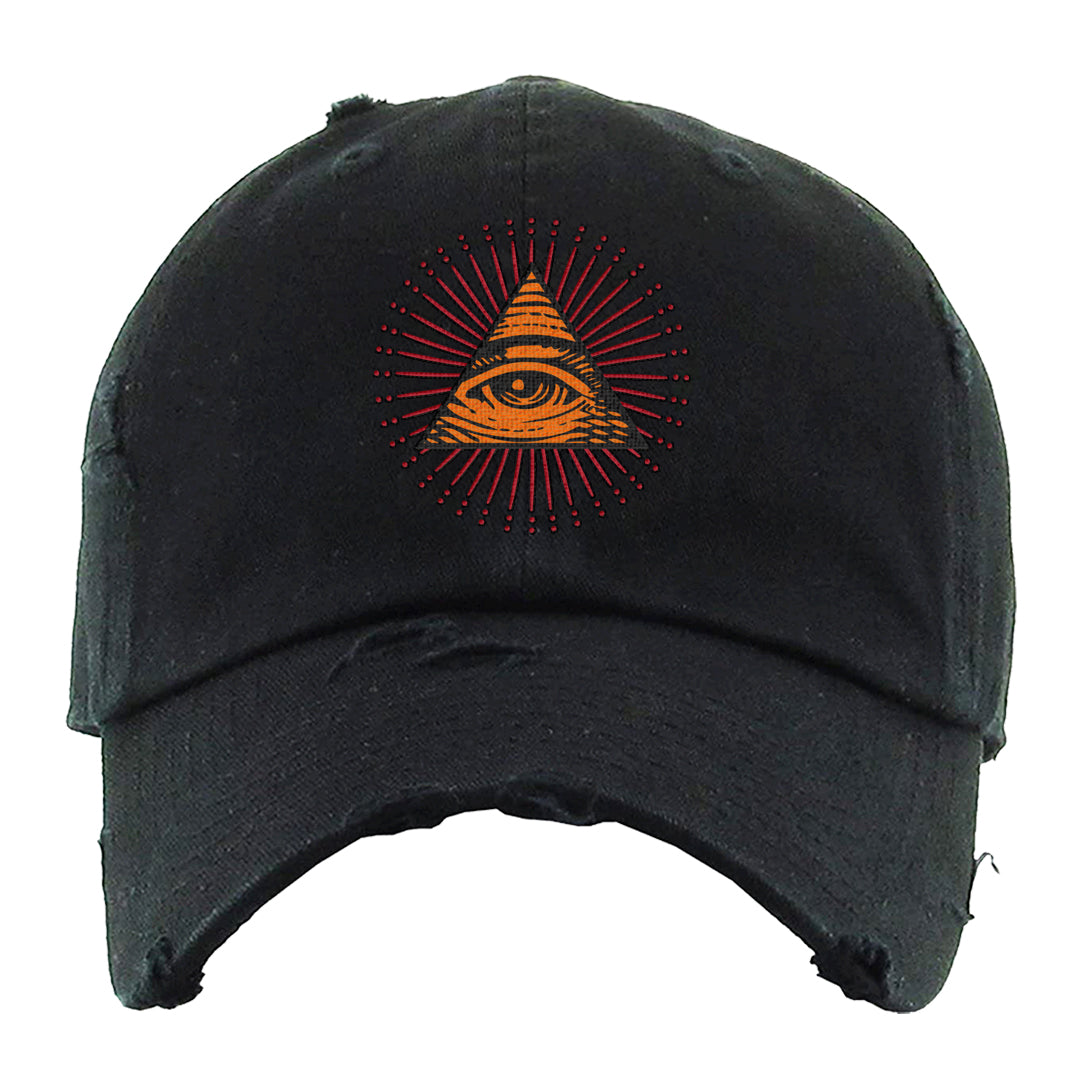 Atlanta Low AF 1s Distressed Dad Hat | All Seeing Eye, Black