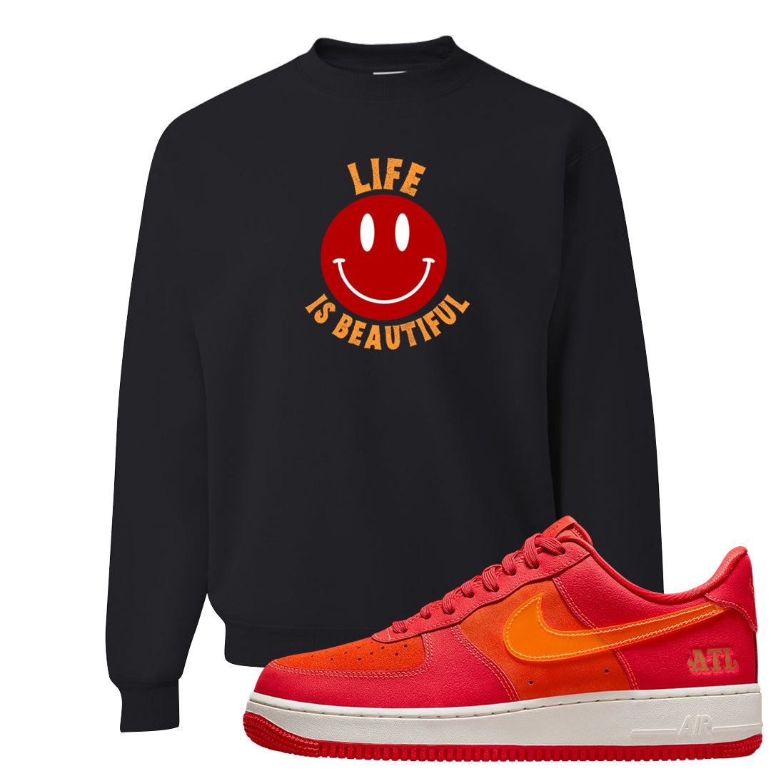 Atlanta Low AF 1s Crewneck Sweatshirt | Smile Life Is Beautiful, Black