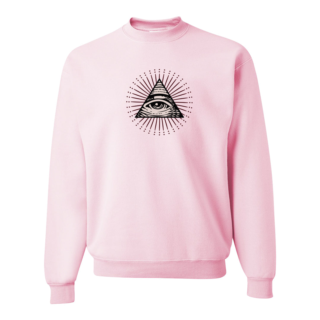 Alternate Valentine's Day 2023 Low AF 1s Crewneck Sweatshirt | All Seeing Eye, Light Pink