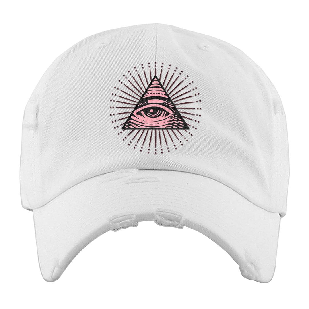 Alternate Valentine's Day 2023 Low AF 1s Distressed Dad Hat | All Seeing Eye, White