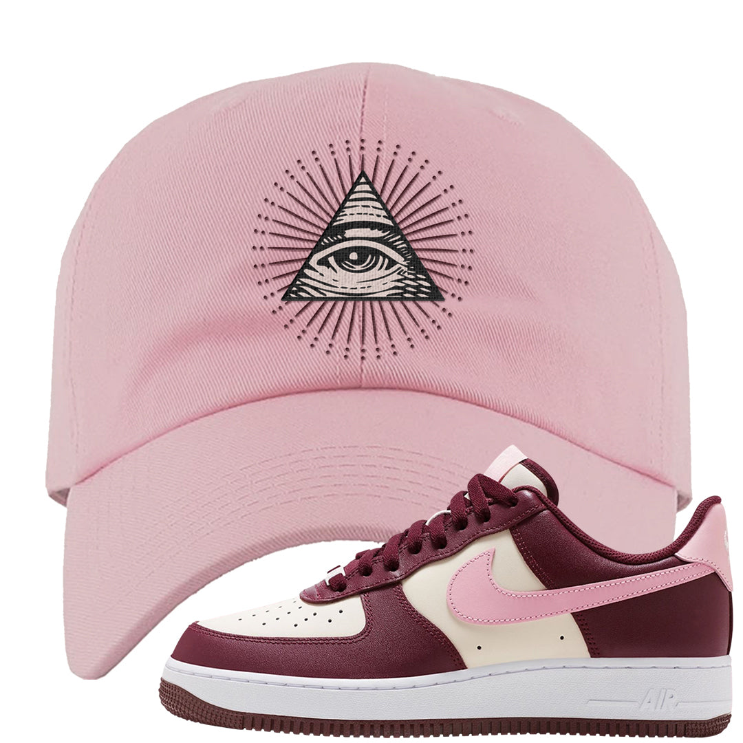 Alternate Valentine's Day 2023 Low AF 1s Dad Hat | All Seeing Eye, Light Pink