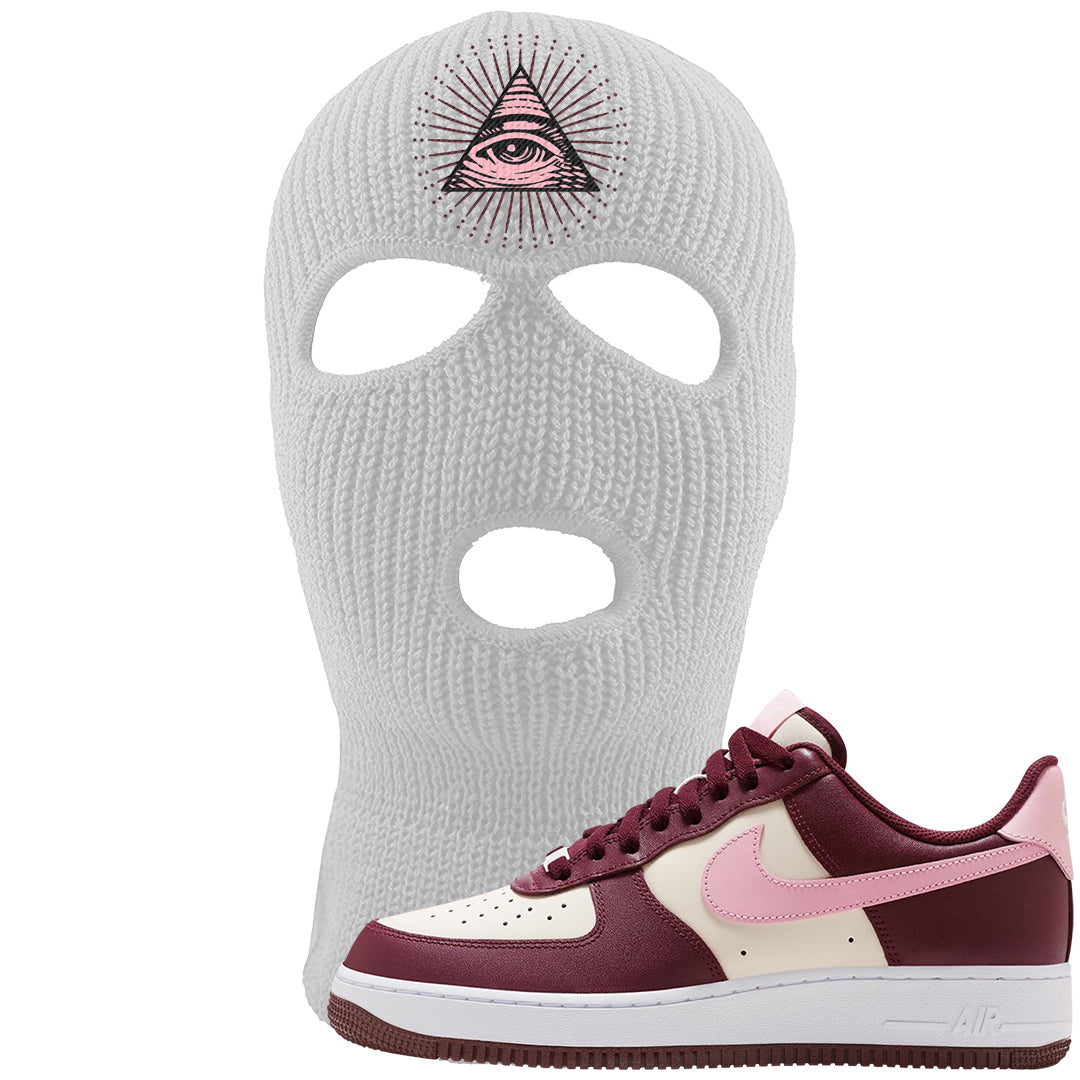 Alternate Valentine's Day 2023 Low AF 1s Ski Mask | All Seeing Eye, White