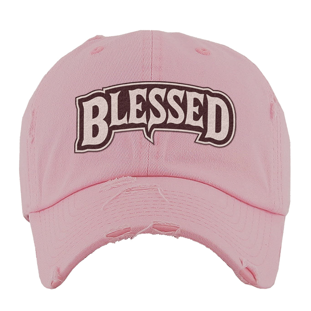 Alternate Valentine's Day 2023 Low AF 1s Distressed Dad Hat | Blessed Arch, Light Pink