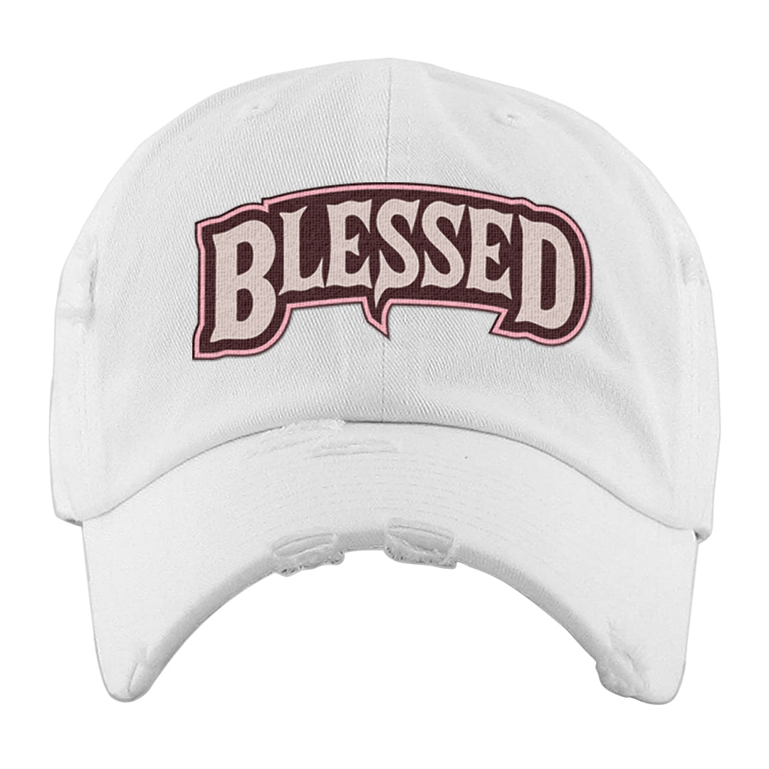 Alternate Valentine's Day 2023 Low AF 1s Distressed Dad Hat | Blessed Arch, White