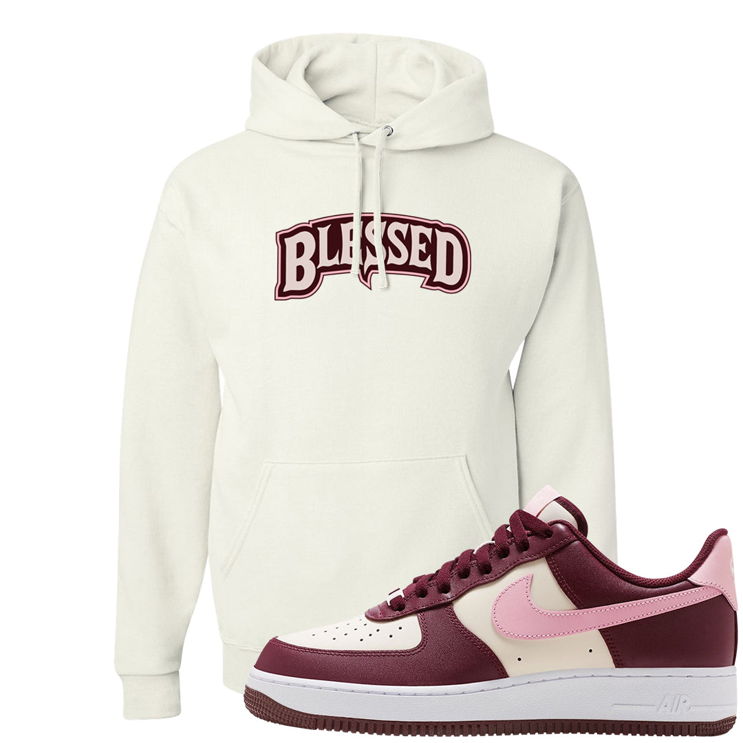Alternate Valentine's Day 2023 Low AF 1s Hoodie | Blessed Arch, White