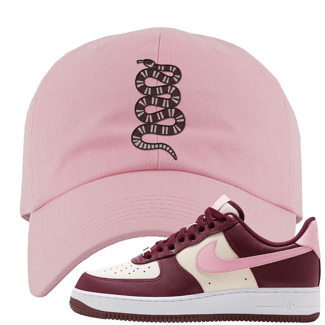 Alternate Valentine's Day 2023 Low AF 1s Dad Hat | Coiled Snake, Light Pink