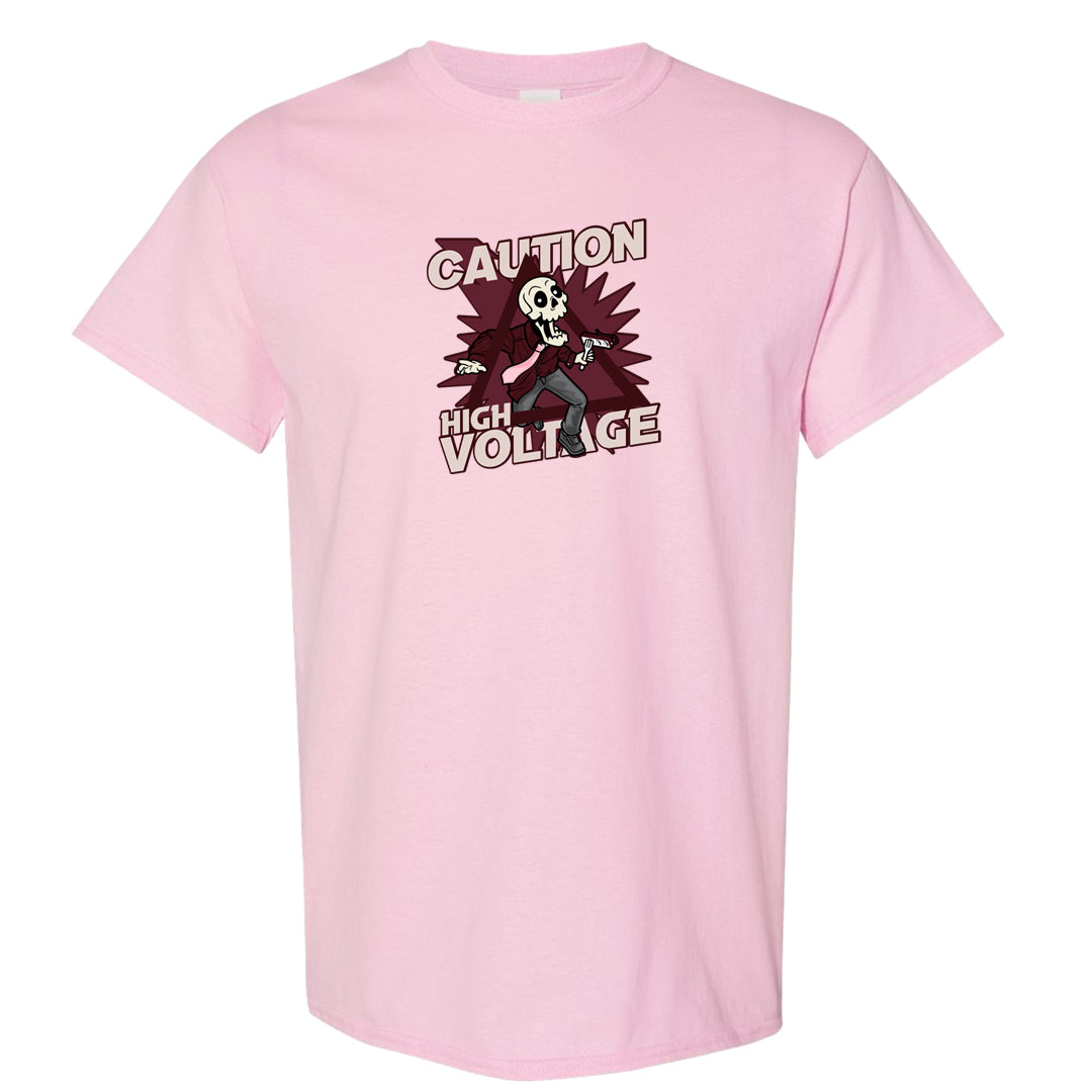 Alternate Valentine's Day 2023 Low AF 1s T Shirt | Caution High Voltage, Light Pink