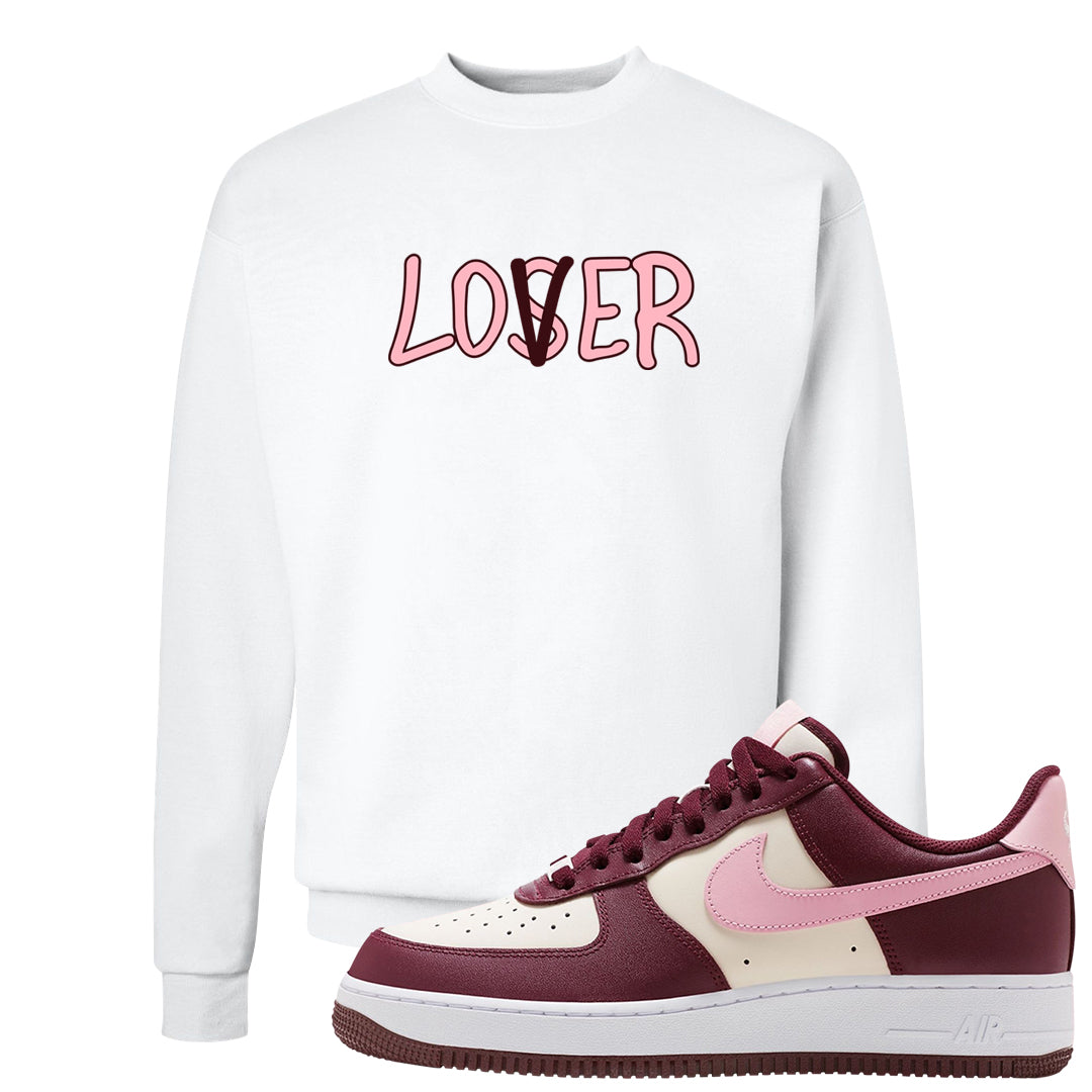 Alternate Valentine's Day 2023 Low AF 1s Crewneck Sweatshirt | Lover, White