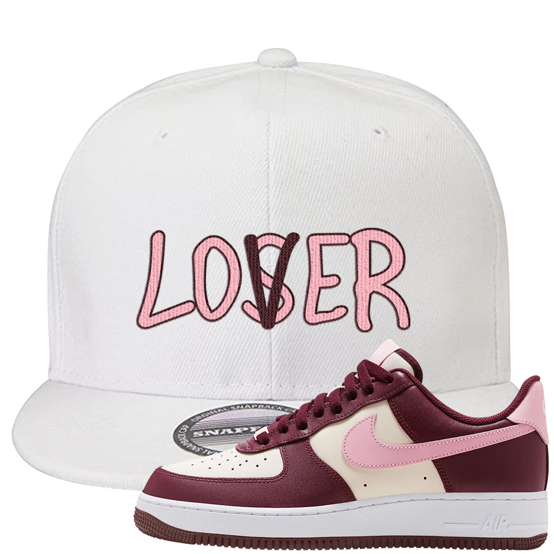 Alternate Valentine's Day 2023 Low AF 1s Snapback Hat | Lover, White