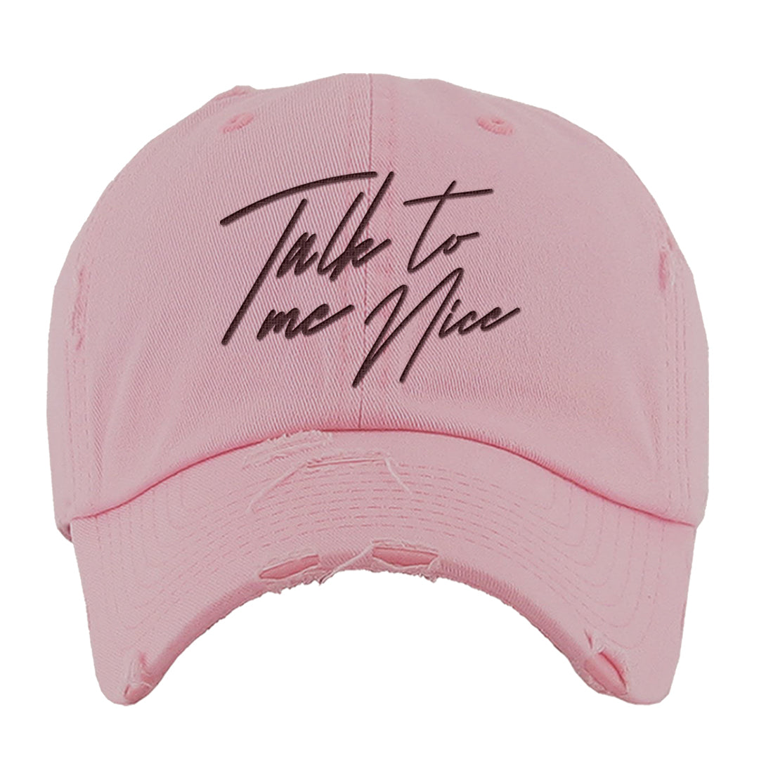 Alternate Valentine's Day 2023 Low AF 1s Distressed Dad Hat | Talk To Me Nice, Light Pink