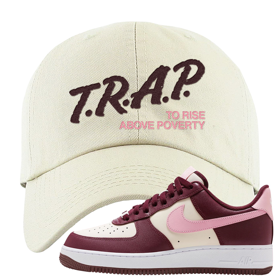Alternate Valentine's Day 2023 Low AF 1s Dad Hat | Trap To Rise Above Poverty, White