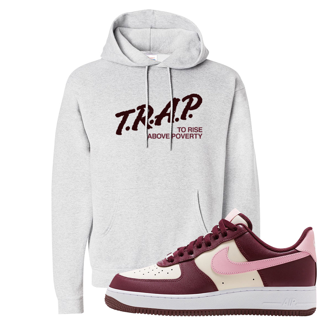 Alternate Valentine's Day 2023 Low AF 1s Hoodie | Trap To Rise Above Poverty, Ash