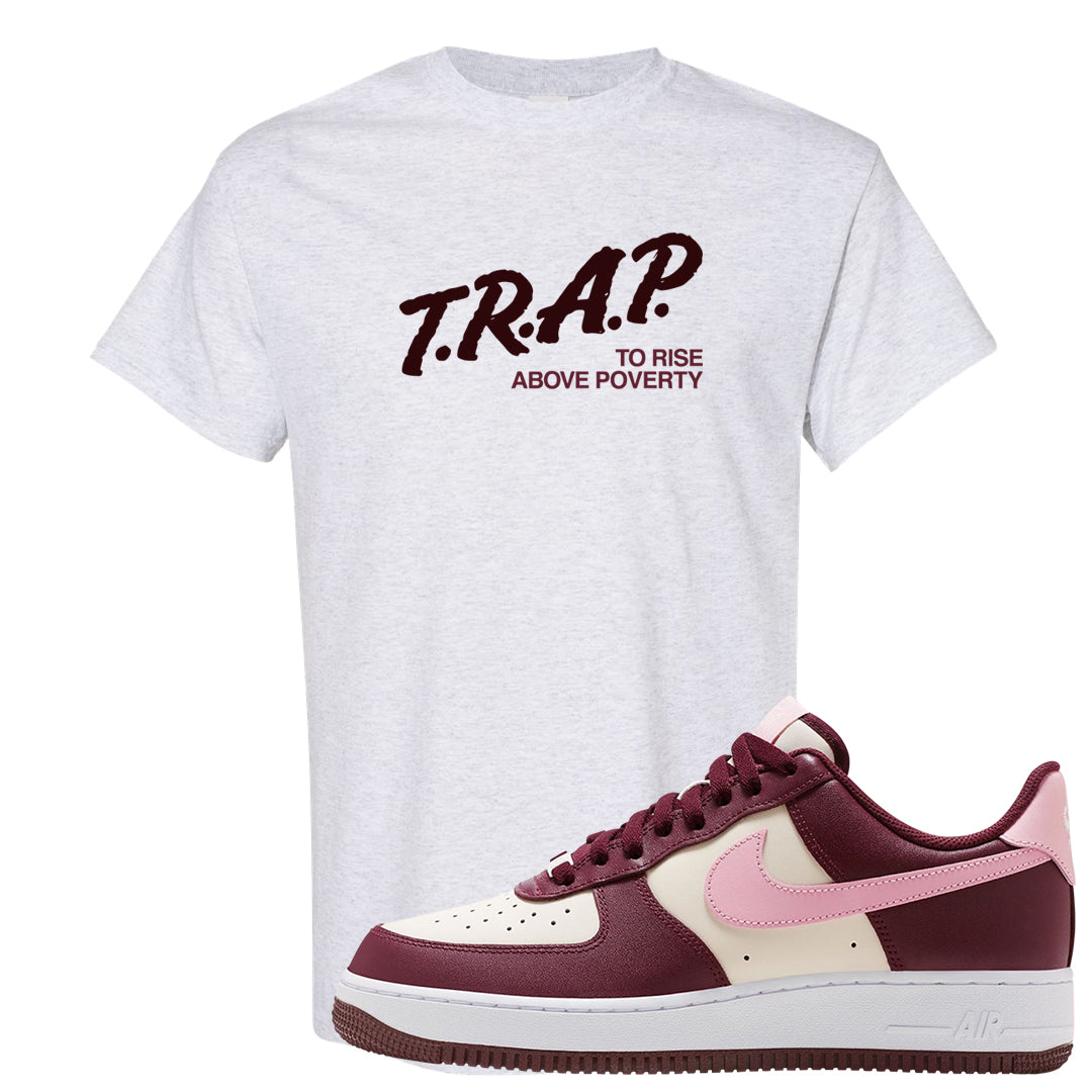 Alternate Valentine's Day 2023 Low AF 1s T Shirt | Trap To Rise Above Poverty, Ash