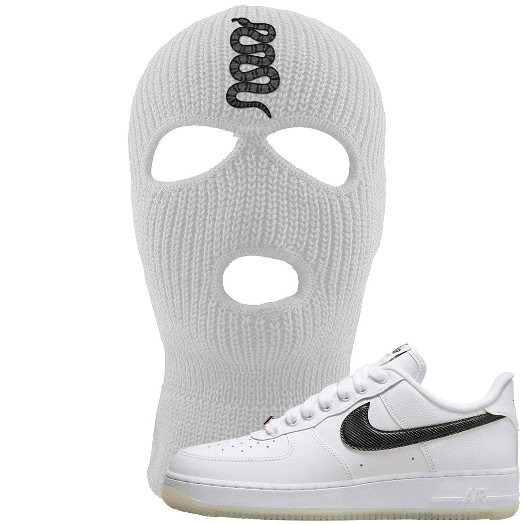 Bronx Origins Low AF 1s Ski Mask | Coiled Snake, White