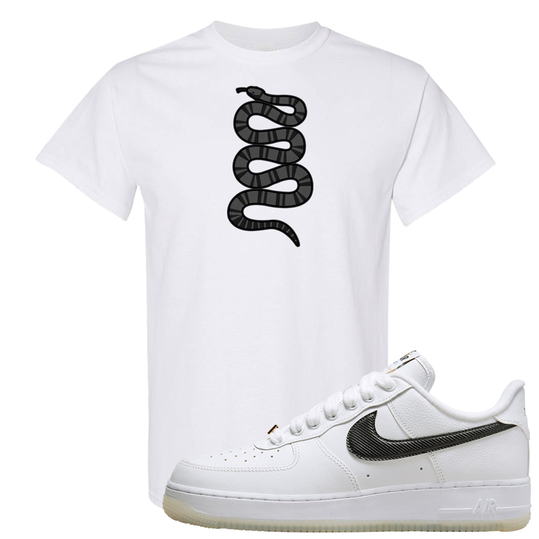 Bronx Origins Low AF 1s T Shirt | Coiled Snake, White