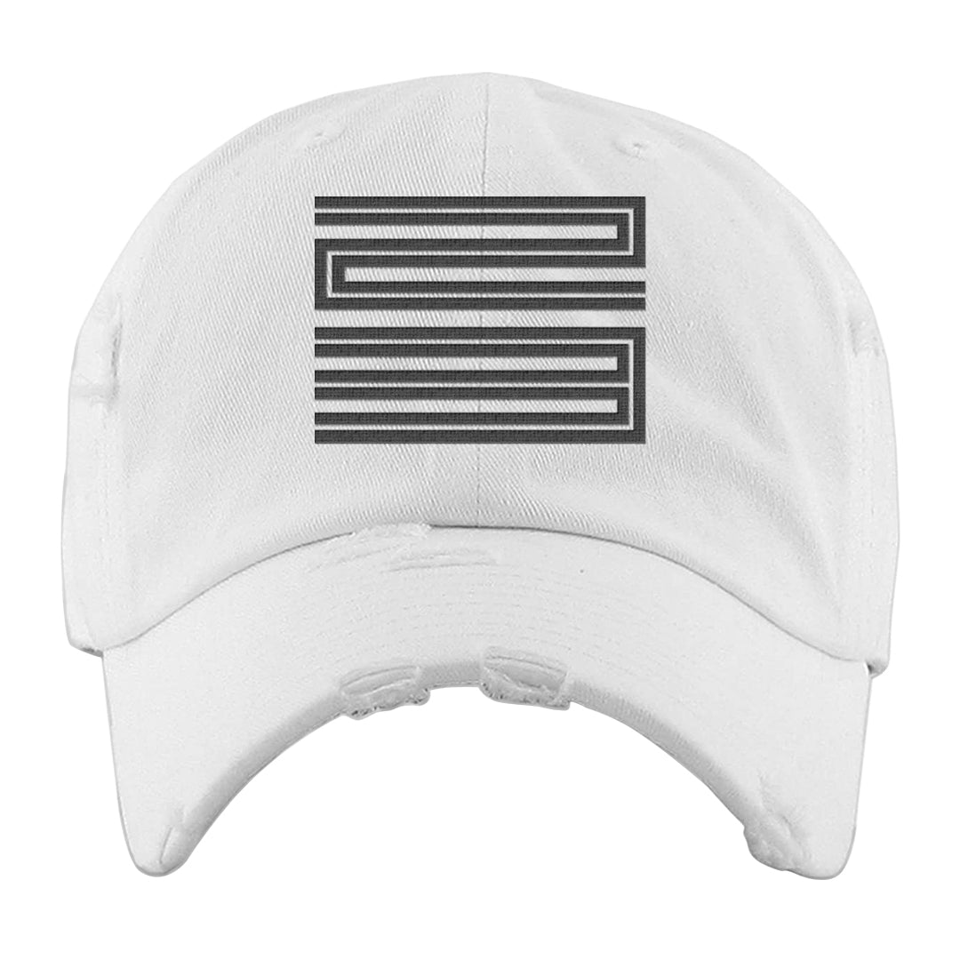 Bronx Origins Low AF 1s Distressed Dad Hat | Double Line 23, White
