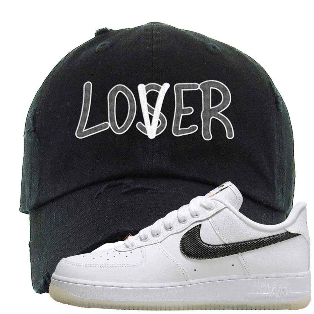 Bronx Origins Low AF 1s Distressed Dad Hat | Lover, Black