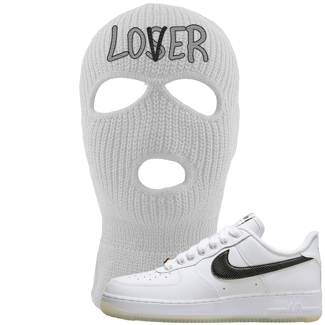 Bronx Origins Low AF 1s Ski Mask | Lover, White