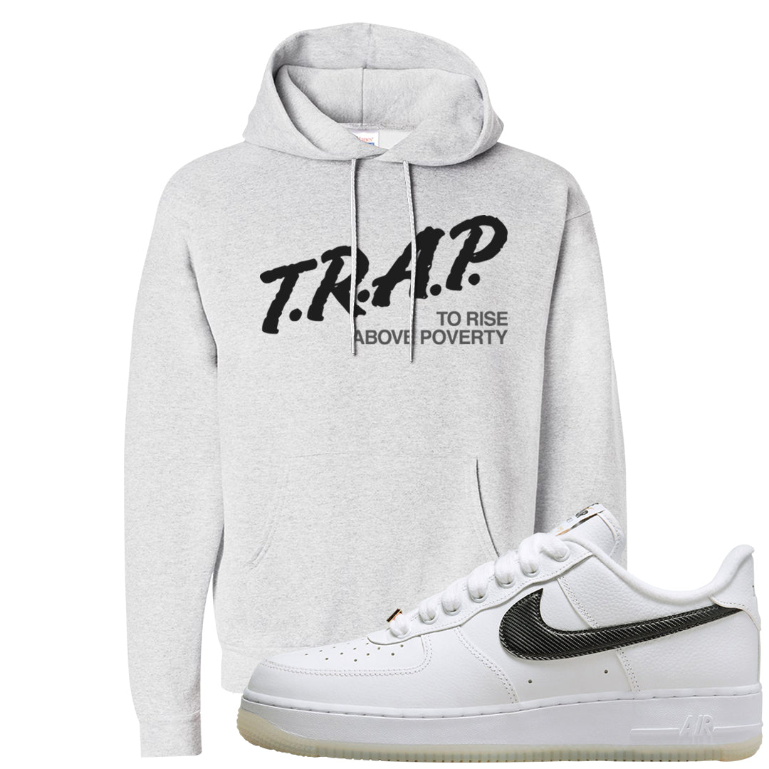 Bronx Origins Low AF 1s Hoodie | Trap To Rise Above Poverty, Ash