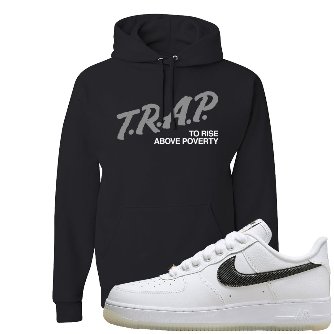 Bronx Origins Low AF 1s Hoodie | Trap To Rise Above Poverty, Black