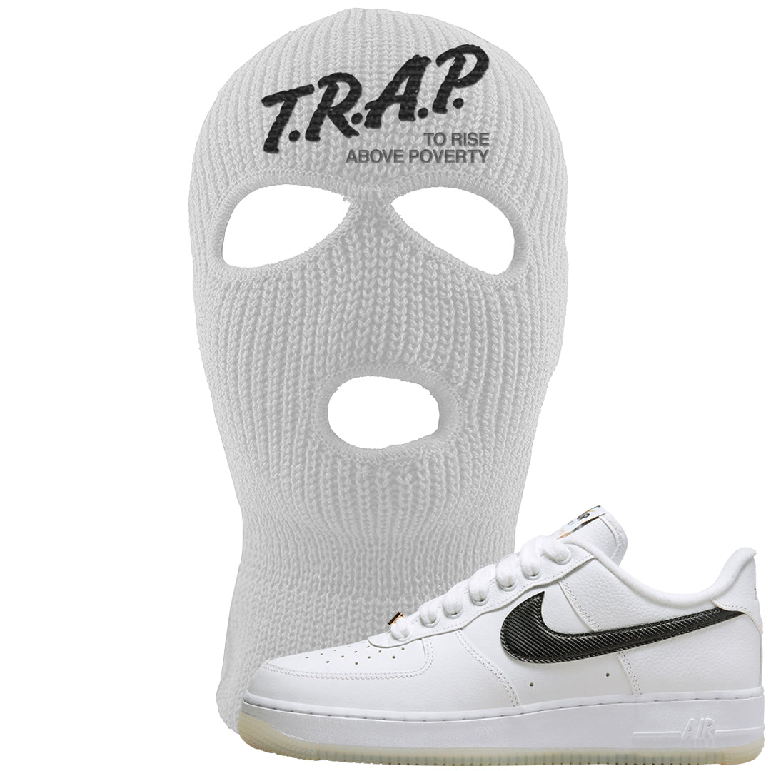 Bronx Origins Low AF 1s Ski Mask | Trap To Rise Above Poverty, White