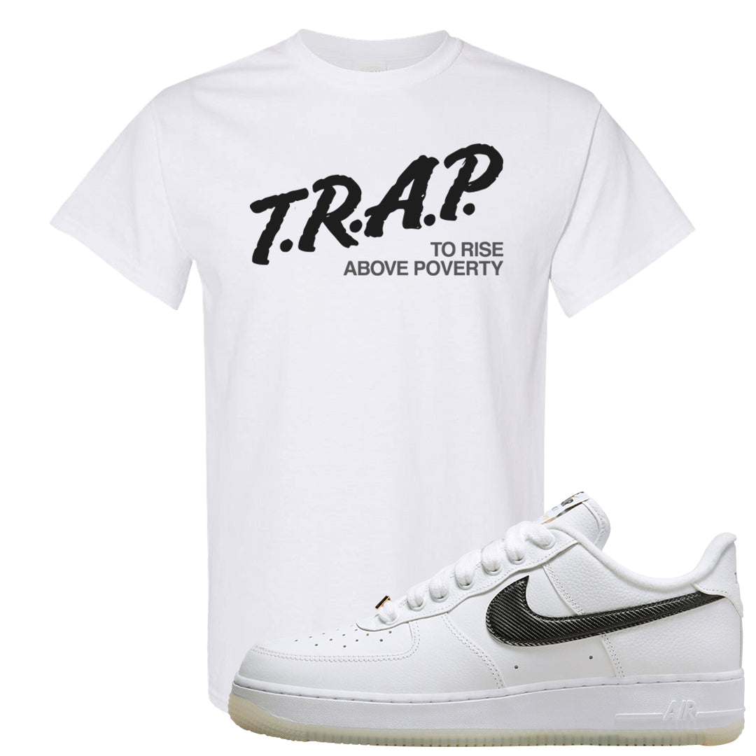 Bronx Origins Low AF 1s T Shirt | Trap To Rise Above Poverty, White