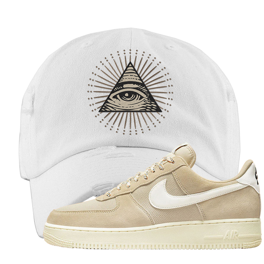 Certified Fresh Low 1s Distressed Dad Hat | All Seeing Eye, White