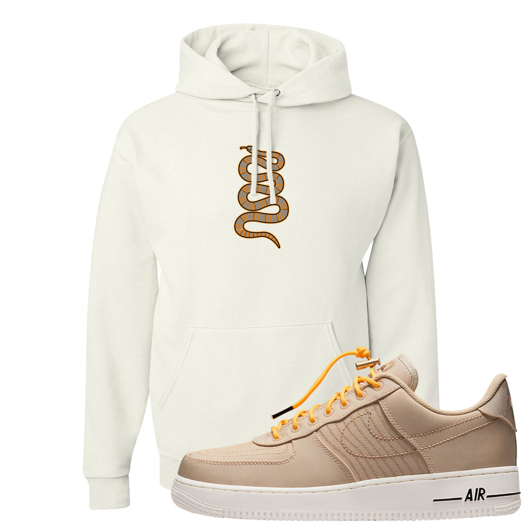 Sanddrift Moving Low AF 1s Hoodie | Coiled Snake, White