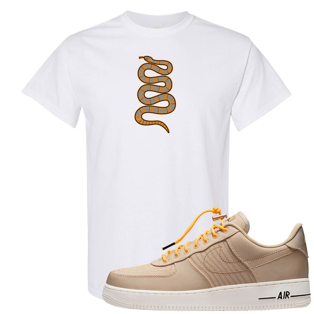 Sanddrift Moving Low AF 1s T Shirt | Coiled Snake, White