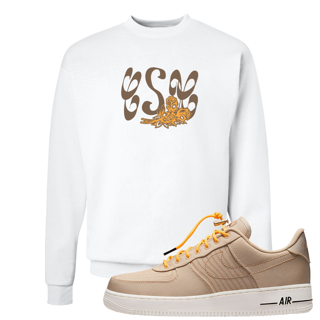 Sanddrift Moving Low AF 1s Crewneck Sweatshirt | Certified Sneakerhead, White