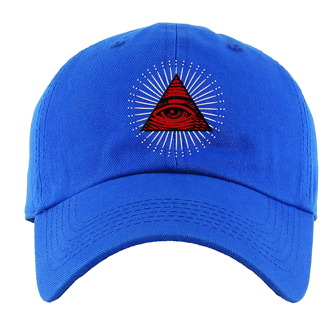 University Blue Summit White Low 1s Dad Hat | All Seeing Eye, Royal