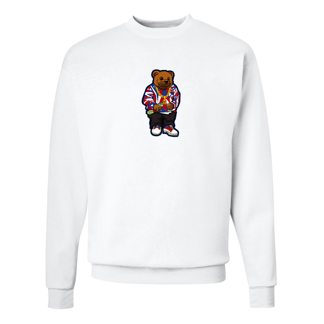 University Blue Summit White Low 1s Crewneck Sweatshirt | Sweater Bear, White