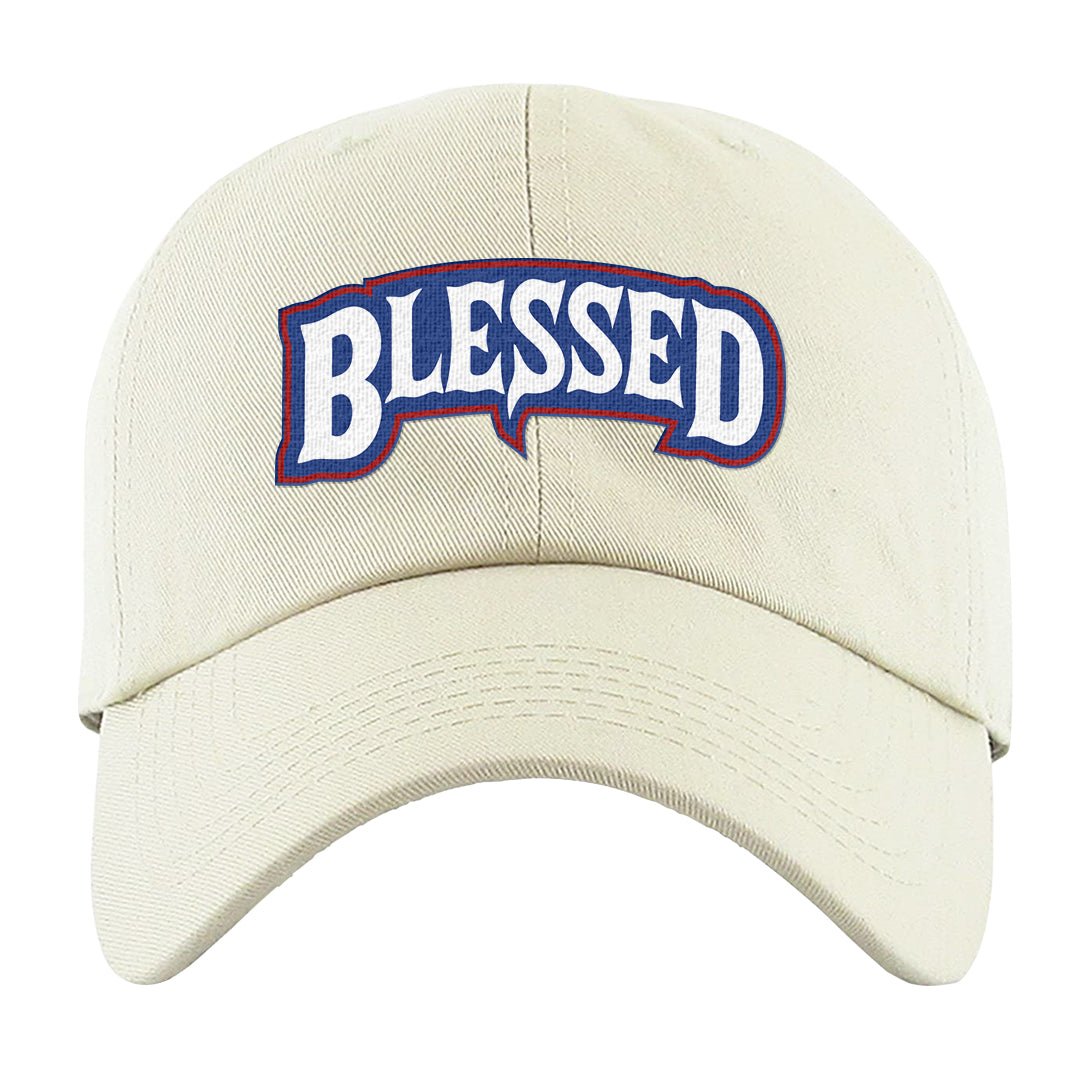 University Blue Summit White Low 1s Dad Hat | Blessed Arch, White
