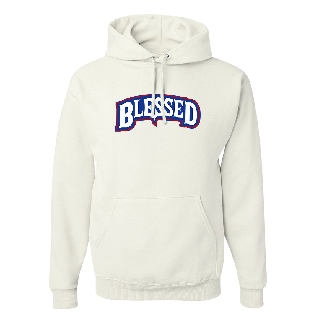 University Blue Summit White Low 1s Hoodie | Blessed Arch, White