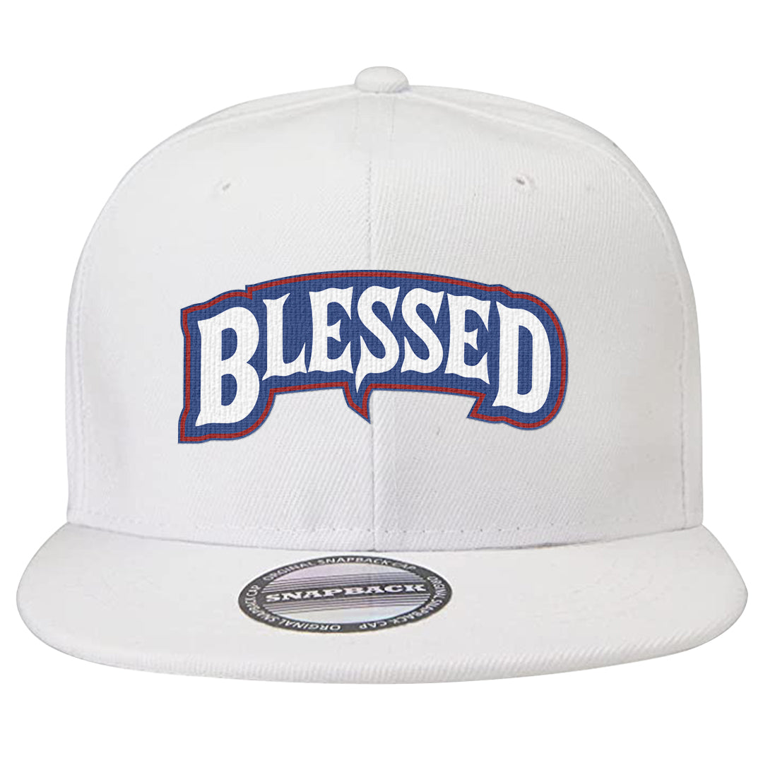 University Blue Summit White Low 1s Snapback Hat | Blessed Arch, White