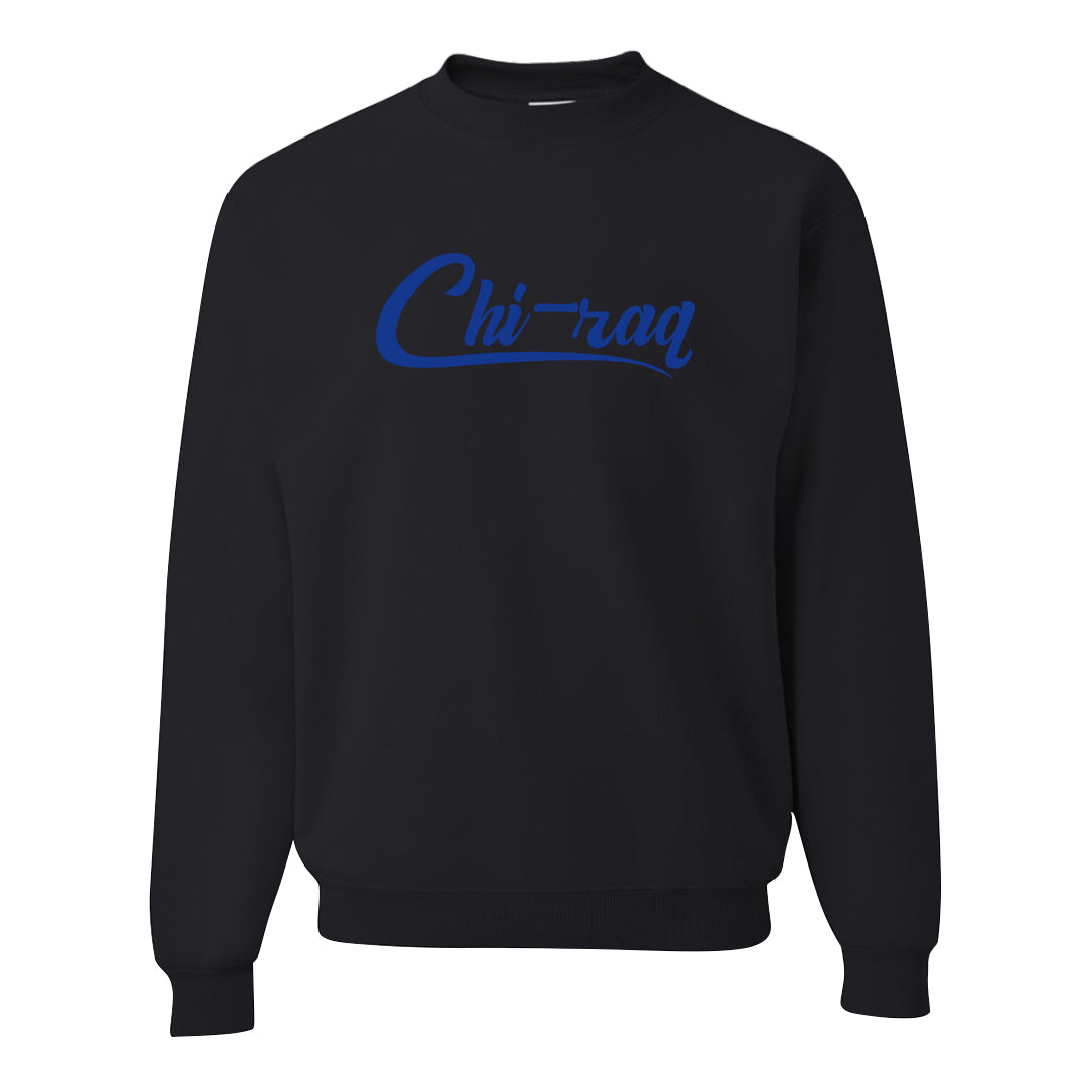 University Blue Summit White Low 1s Crewneck Sweatshirt | Chiraq, Black