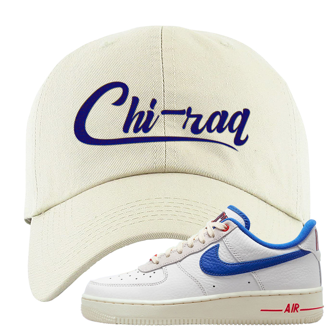 University Blue Summit White Low 1s Dad Hat | Chiraq, White