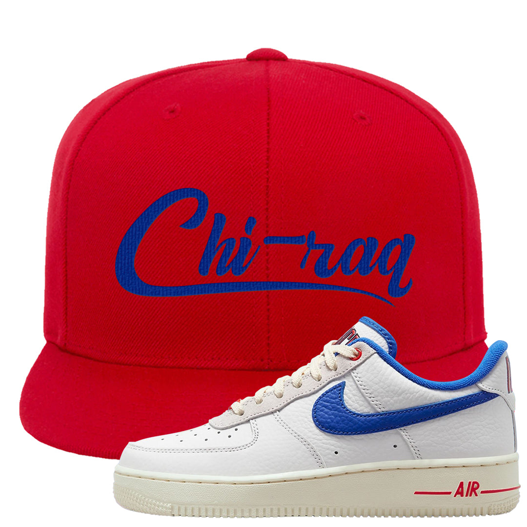 University Blue Summit White Low 1s Snapback Hat | Chiraq, Red