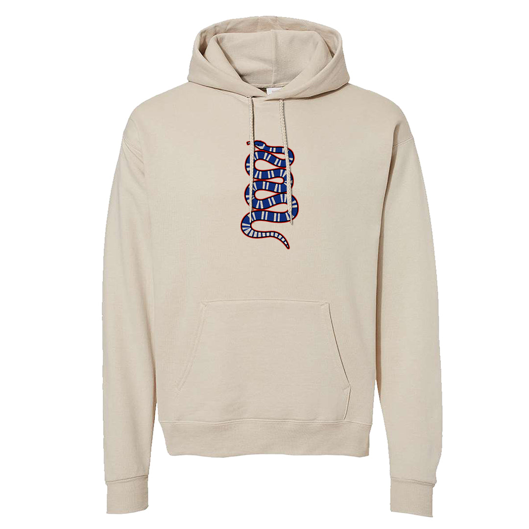 University Blue Summit White Low 1s Hoodie | Coiled Snake, Sand