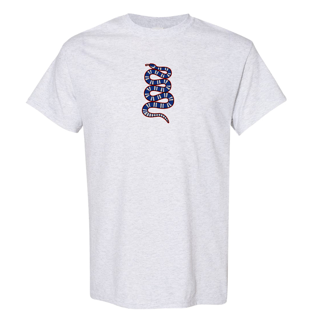 University Blue Summit White Low 1s T Shirt | Coiled Snake, Ash
