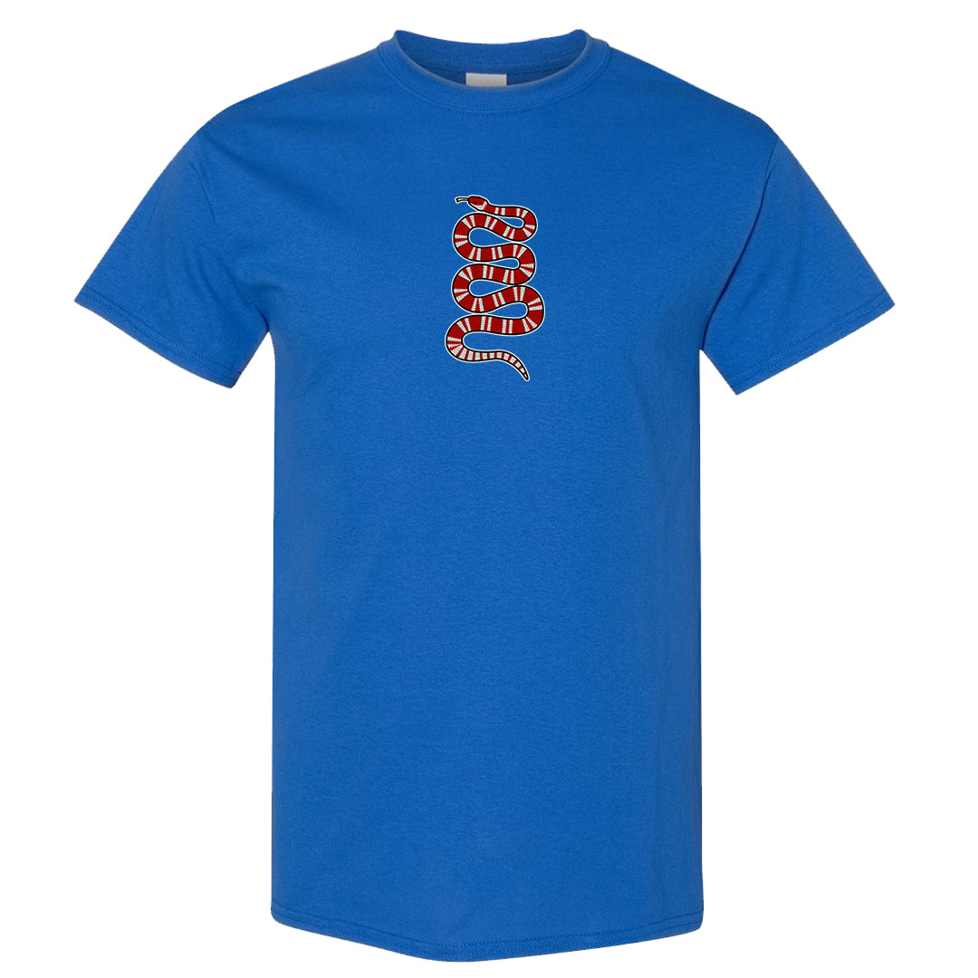 University Blue Summit White Low 1s T Shirt | Coiled Snake, Royal